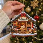 Custom Name Christmas Chicken Coop Gifts for Chicken Lovers - Personalized Acrylic Ornament