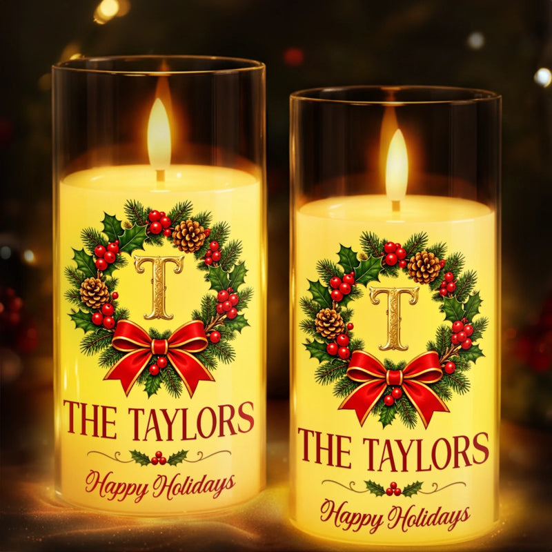 Custom Name Christmas Family Gifts - Personalized LED Candle Light