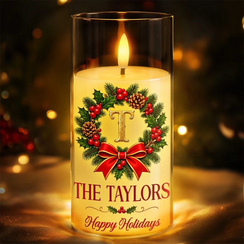 Custom Name Christmas Family Gifts - Personalized LED Candle Light