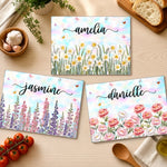 Custom Name Floral Butterfly Kitchen Decor - Personalized Glass Cutting Board