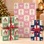 Custom Photo Name Christmas Wrapping Paper - Personalized Wrapping Paper