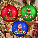 Custom Name Christmas Elf Gifts for Kids - Personalized Full Wrap Ball Ornament