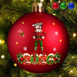 Custom Name Christmas Elf Gifts for Kids - Personalized Full Wrap Ball Ornament