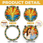 Custom Photo Grandmother Granddaughter Gifts for Grandma - Personalized Window Hanging Suncatcher