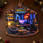 Custom Name Gaming Room Christmas Gifts for Gamers - Personalized Acrylic Ornament