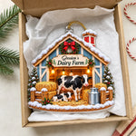 Custom Name Christmas Cow Farm Gifts - Personalized Acrylic Ornament
