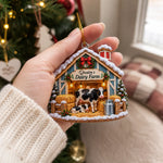 Custom Name Christmas Cow Farm Gifts - Personalized Acrylic Ornament
