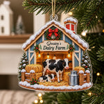 Custom Name Christmas Cow Farm Gifts - Personalized Acrylic Ornament