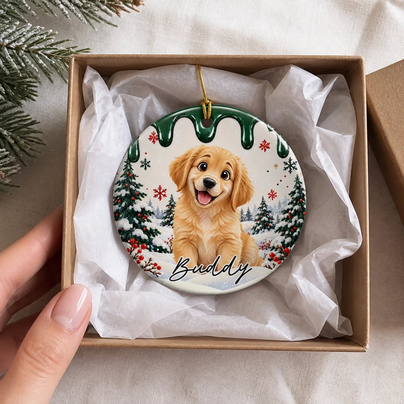 Custom Christmas Pet Portrait Keepsakes - Personalized Ceramic Ornament
