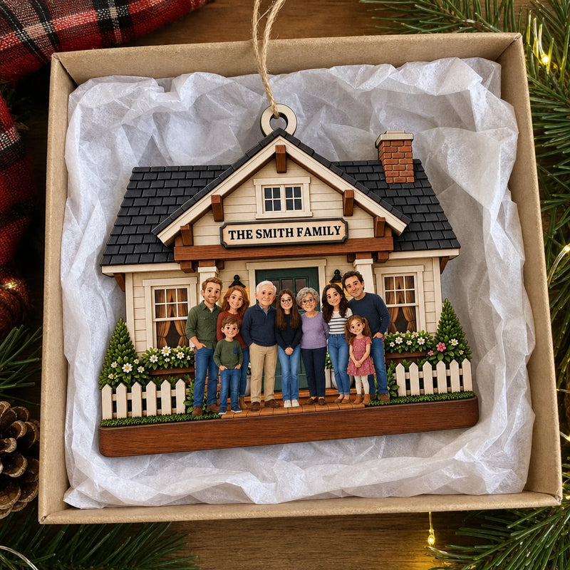 Custom Family Reunion Christmas Keepsake - Personalized Wooden Ornament