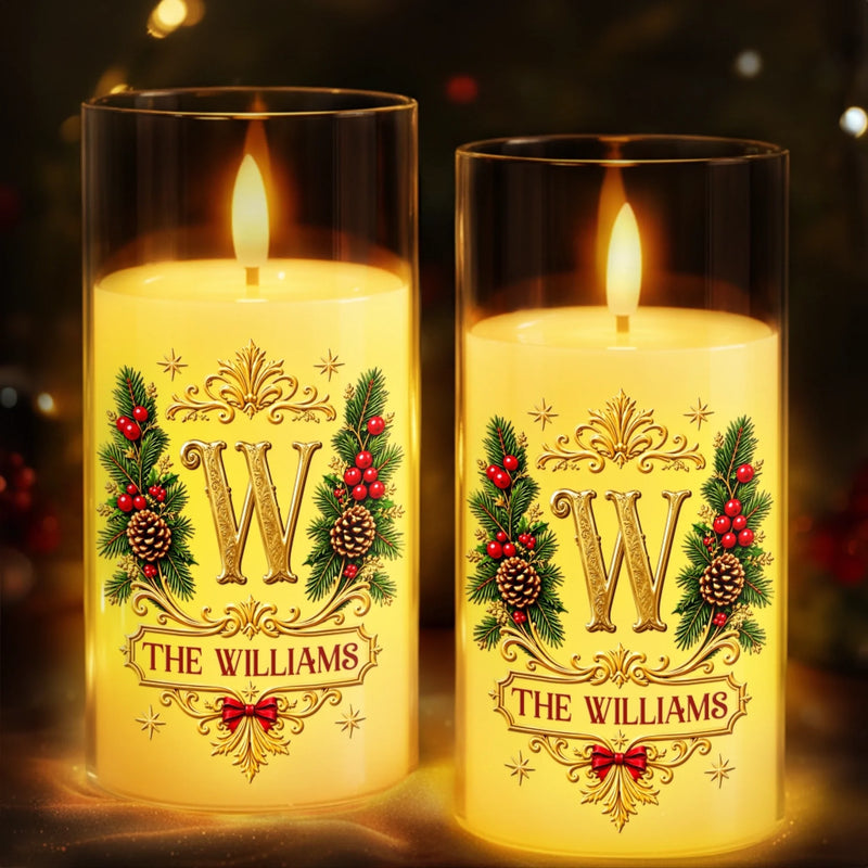 Custom Name Christmas Family Gifts for Home Decor – Personalized LED Candle Light