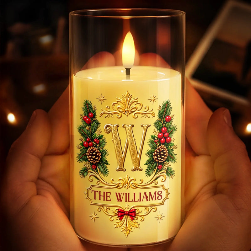 Custom Name Christmas Family Gifts for Home Decor – Personalized LED Candle Light
