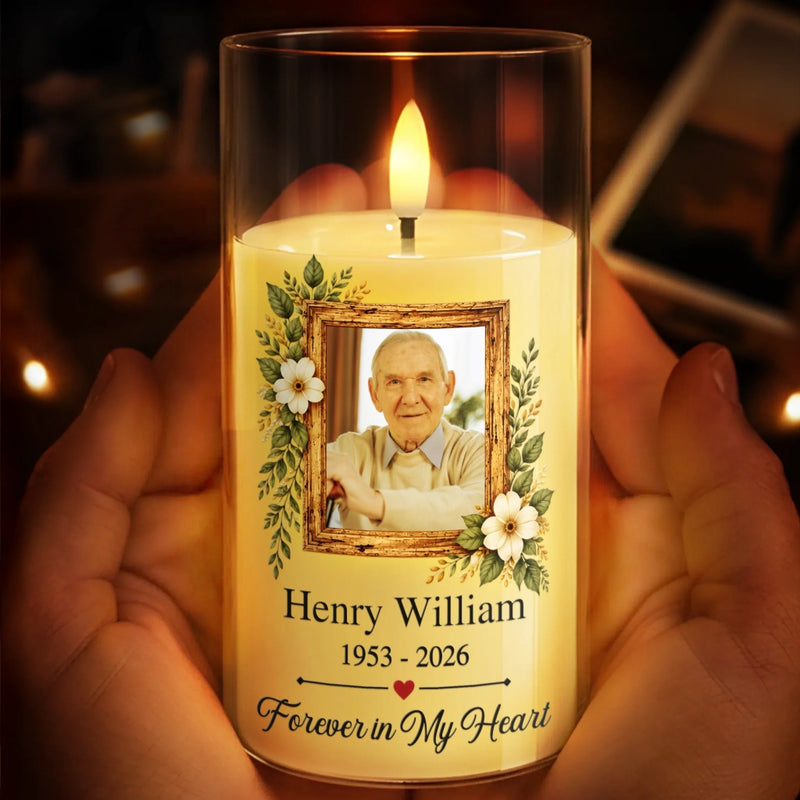 Custom Photo Memorial Gifts for Loss of Loved Ones – Personalized LED Candle Light