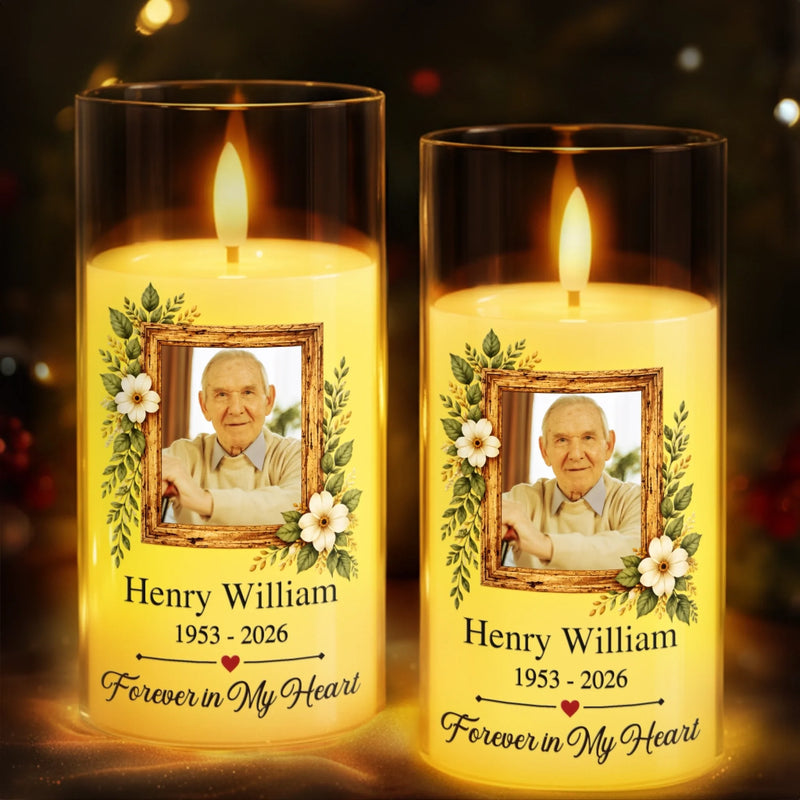 Custom Photo Memorial Gifts for Loss of Loved Ones – Personalized LED Candle Light