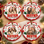 Custom Photo Sister Christmas Gifts for Her – Personalized Ceramic Ornament