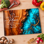 Custom Family Name Housewarming Gifts – Personalized Glass Cutting Board