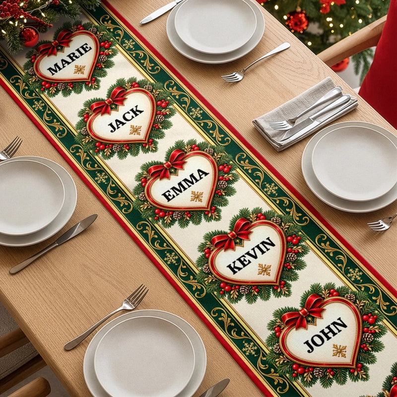 Custom Christmas Family Gifts - Personalized Name Table Runner