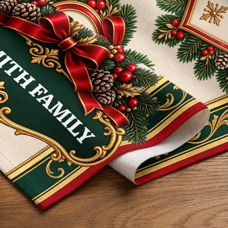 Custom Christmas Family Gifts - Personalized Name Table Runner