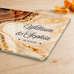 Custom Name Anniversary Gifts for Couples – Personalized Glass Cutting Board