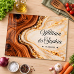 Custom Name Anniversary Gifts for Couples – Personalized Glass Cutting Board