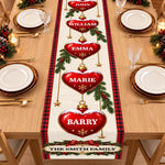 Custom Christmas Ornament Family Gifts - Personalized Name Table Runner