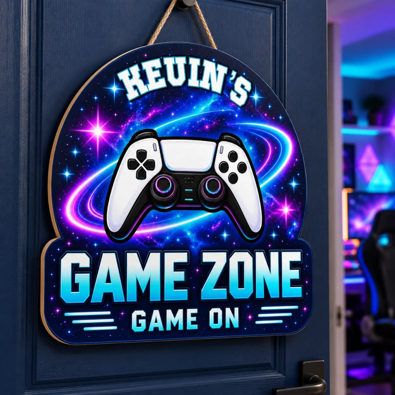 Personalized Wooden Sign – Birthday Gifts For Gamers – Game Zone