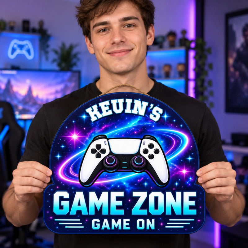 Personalized Wooden Sign – Birthday Gifts For Gamers – Game Zone
