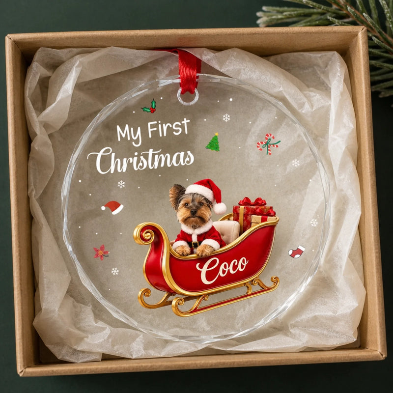 Custom Christmas Pet Keepsake For Pet Lovers - Personalized Glass Ornament