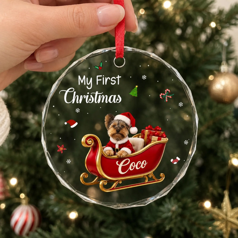 Custom Christmas Pet Keepsake For Pet Lovers - Personalized Glass Ornament