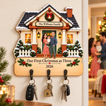 Personalized Wooden Key Holder – Christmas Gifts For Family – First Christmas