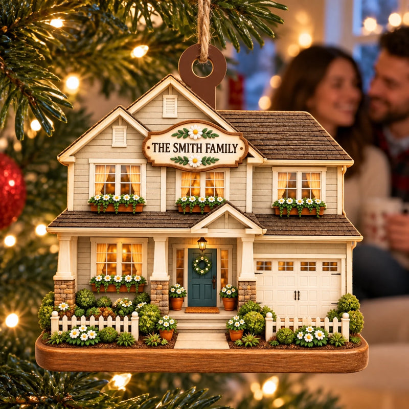Personalized Wooden Ornament – New Home Gifts For Family – Home Sweet Home