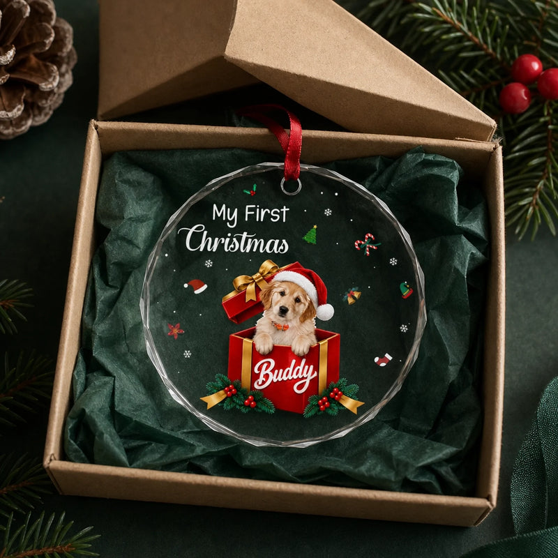 Custom Christmas Keepsake For Pet Lovers - Personalized Glass Ornament