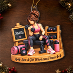Custom Fitness Lover Christmas Keepsake - Personalized Acrylic Ornament