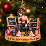 Custom Fitness Lover Christmas Keepsake - Personalized Acrylic Ornament