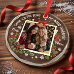 Custom Photo Unpaid Therapist Christmas Gifts – Personalized Glass Ornament