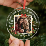 Custom Photo Unpaid Therapist Christmas Gifts – Personalized Glass Ornament