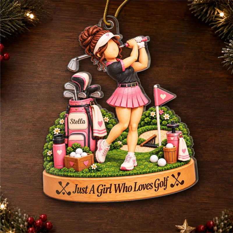 Custom Golf Lover Christmas Keepsake - Personalized Acrylic Ornament
