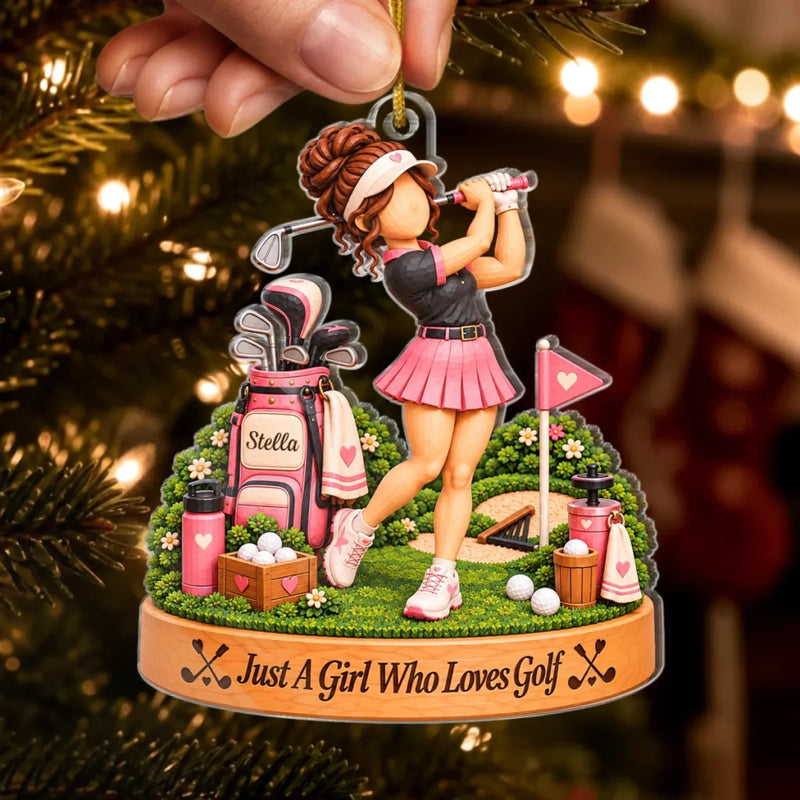 Custom Golf Lover Christmas Keepsake - Personalized Acrylic Ornament