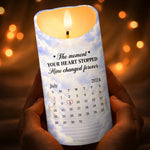 Custom Photo Angel Memorial Gifts with Memorial Calendar – Personalized LED Candle