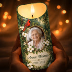 Custom Photo Cardinal Memorial Gifts – Personalized LED Candle