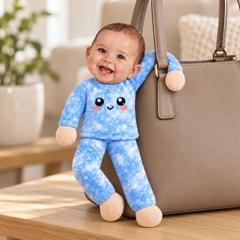 Custom Photo Cute Pajamas Gifts for Kids - Personalized Poseable Plush Doll