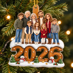 Custom Photo 2026 Family Keepsake - Personalized Acrylic Ornament - Our Merriest Moments