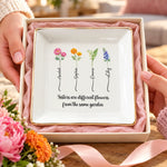 Personalized Jewelry Dish – Gifts For Best Friends – Custom Birth Flowers