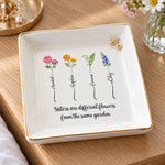 Personalized Jewelry Dish – Gifts For Best Friends – Custom Birth Flowers