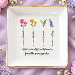 Personalized Jewelry Dish – Gifts For Best Friends – Custom Birth Flowers