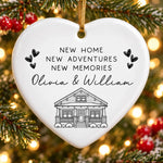 Personalized Heart Ceramic Ornament – Christmas Gifts For Couples – Our New Home