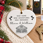 Personalized Heart Ceramic Ornament – Christmas Gifts For Couples – Our New Home