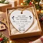 Personalized Heart Ceramic Ornament – Housewarming Gifts For New Homeowners – New Home New Memories