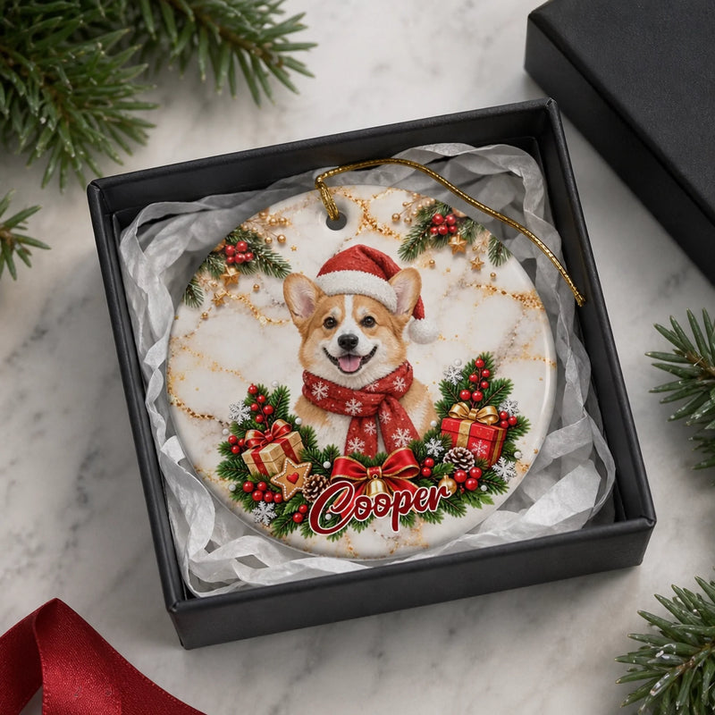 Custom Name Christmas Gifts for Pet Lovers - Personalized Ceramic Ornament