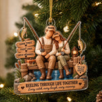 Custom Fishing Couple Christmas Gifts for Couple – Personalized Acrylic Ornament